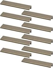 Kit 12 Puxador Slim De Gaveta Armario Moveis Tito 64mm (Bronze Fosco)