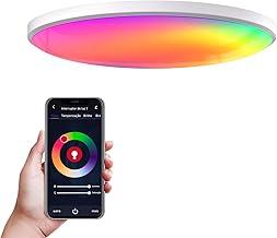 Luminaria de Teto, Plafon LED inteligente, Luz de Teto Inteligente Wi-Fi RGB+CCT 24W, Ø30 cm – Alexa/Google, App Tuya/Coibeu, 2700K-6500K, 800 lúmens