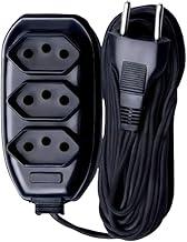 Extensão Elétrica 3 Metros, Cabo Paralelo 2x0,75mm, 10A, Preto, 127/220V, Bivolt 110 e 220V