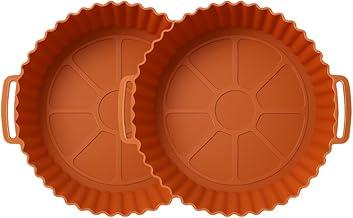 Kit 2 Formas de Silicone Premium para Air Fryer, Forno e Micro-ondas – Antiaderente, Reforçada (Resiste até 200 °C) – Silicone Espesso e Resistente – Escolha a Cor (Chocolate)