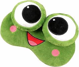 Máscara de Dormir Blackout 3D Sapo, Verde, Pressão Ocular Zero, Macia, para Viagens