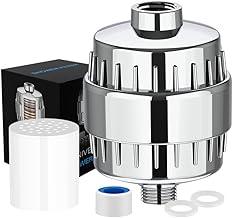 Filtro de Chuveiro com 20 Estágios, Remove Cloro, Flúor e Metais Pesados, Amaciante de Água para Cabelos, Alta Vazão com 2 Refis – Acabamento Cromado