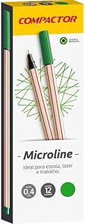 Caneta Com Ponta Porosa Microline 0,4Mm Verde Cx Com 12 104695