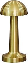 BEMMY Luminária de Mesa,Luminária Abajur Mesa Led 1800mAh Dimerizável Sem Fio Recarregável, Toque Candeeiro de Mesa Luz Noturna，Candeeiro de mesa recarregável USB (TD03-Golden)