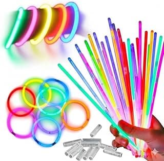 Kit 100 Unidades Pulseiras Neon 7 Cores Festas Balada Brilha Escuro Fluorescente LED Silver Festas