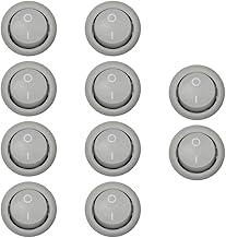 10 Botão Interruptor Redondo Para Móveis Embutir Liga/Desliga (Cinza)