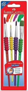 Pincel Soft Touch, Faber-Castell, 181600, Multicor, pacote de 4
