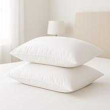 Kit 2 Travesseiros Pena de Ganso Fibras Importada Branco Macio Antialergico Pluma De Ganso Lavavel