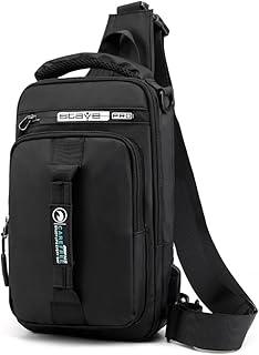 TOKSHOP Mini Mochila de Ombro Masculina Transversal Multifuncional com Carregamento USB Compacta Resistente e Impermeável