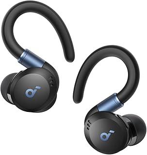 soundcore Sport X20 da Anker, Fone de Ouvido Bluetooth 5.3 Sem Fio, Fone esportivo, ANC Adaptativo, Ganchos Ajustáveis, Graves Intensos, À Prova de Suor e Poeira, IP68, 48H de Reprodução, TWS, Preto