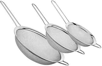 Kit Conjunto 3 Peneiras Coador Inox Resistentes Para Cozinha P, M E G