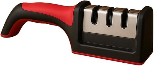 Afiador Amolador De Facas Manual 3 Em 1 Profissional Chef Base Antiderrapante Cabo Ergonômico Afiação Rápida Segura