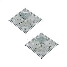 Kit 2 Ralo Grelha Quadrada 10x10cm Com Caixilho Ralo Banheiro Abre e Fecha Anti Odor em Aço Inox Polido Resistente à Corrosão