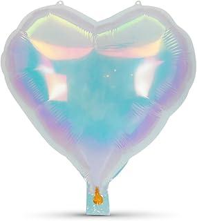 Kit 5 Balões Metalizados 10" (25 cm) – Estrela, Coração e Redondo | Decoração de Festa, Aniversário, Casamento, Buquê de Balões e Eventos (Coração Furta-Cor 10")