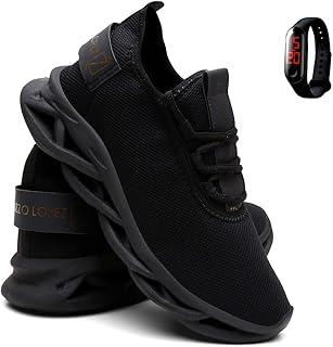 Tênis Masculino Academia Corrida Leve Esportivo + Relógio Digital