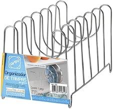 Suporte Organizador de Tampas, Cromado, 6 Divisórias, Arthi