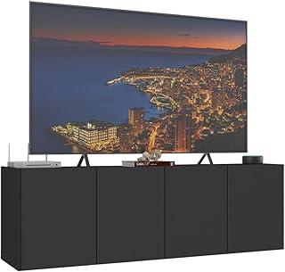 Rack para Tv até 50 Polegadas com 4 Portas Suspenso Multimóveis Mp1070 Preto