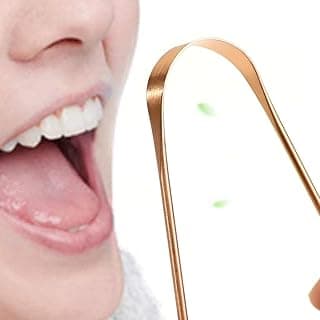 Raspador de Língua Cobre Limpador Higienizador Bucal Contra Mau Hálito Toxinas e Resíduos Antibacteriano Higiene Oral Profissional
