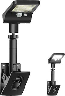 Luminária Solar Área Externa com Garra e Sensor, Profissional à Prova D'Água, 3 Modos de Movimento, Ideal para jardins, quintais, garagens, acampamentos, pesca e muito mais - Luz Amarela, 60 LEDs