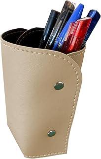 Porta Caneta em Couro Sintético Bege Claro
