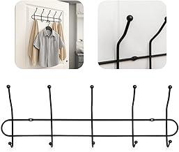 Cabideiro de Porta Parafusado 10 Ganchos Metal Suporte de Prender parede Roupa Multiuso Organizador de Banheiro Lavanderia Pendurador Utensilio de Limpeza Vassoura Guarda Objeto Reforçado Cozinha