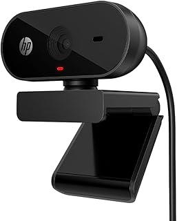 Webcam 1080p HP 320 - com Ajuste Automático de Luz, Conexão USB Plug and Play, Ângulo Largo de 66 Graus, Imagem Full HD com Microfone Integrado e Rotação 360 (53X26AA#ABL)