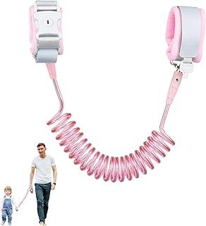 Pulseira Anti Perdida (2m), Pulseira de Criança Respirável para Segurança Infantil, Pulseira para Crianças com Fechadura de Chave (Rosa)