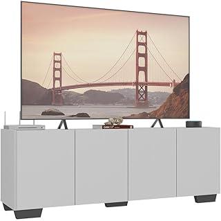 Rack para Tv até 50 Polegadas com 4 Portas Multimóveis Mp1072 Branco/preto