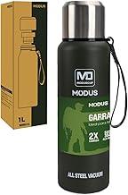 Garrafa Térmica Inox Parede Dupla Portátil Com Bolsa 1000ml/1500ml (1000ML Verde Escuro)