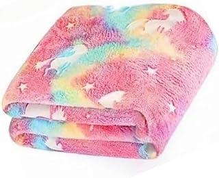 Manta Infantil Brilha no Escuro, Cobertor Macio Aconchegante Antialérgico para Cama Sofá, Presente Crianças Menino Menina, Decoração Quarto Infantil (Rosa Unicórnio)