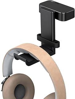 Suporte de Mesa DH01 Fone Ouvido Preto, Braçadeira Giratória 360 Graus, para Mesa, Lateral de Armário, Almofada Silicone Protetora