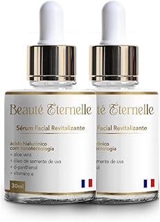 Kit 2 Unidades Sérum Facial Hidratante Revitalizante Rejuvenescedor Beauté Éternelle 30ml com Ácido Hialurônico (Aloe Vera, Óleo de Semente de Uva, D-panthenol e Vitamina E)