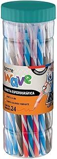 Caneta Esferografica Bazze Wave 1.0 mm Regular Pote 24 Unidades