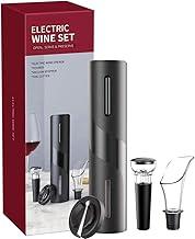 Abridor De Vinho Elétrico Automático, Saca Rolhas Recarregável USB, Kit 4 Peças Sofisticado