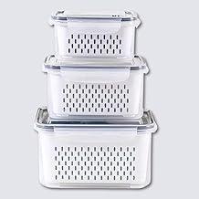 Kit 3 Potes Organizadores Herméticos Plásticos com Tampa de Vedação Segura para Mantimentos e Geladeira