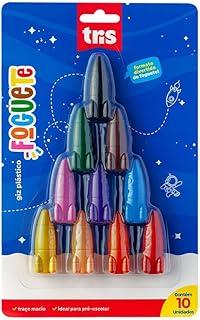 Giz De Cera Tris Foguete 80gr Cartela 10 Cores Caixa C/ 12 UNIDADES