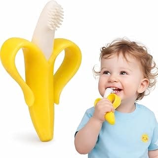 Mordedor Massageador De Gengiva Banana Escova Com Cerdas Curtas Para Bebe