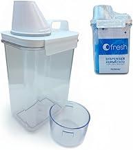 Dispenser Hermético 1500ml Com Copo Dosador Tampa com Trava Livre de BPA Vedação Perfeita Pote Sabão em Pó Mantimentos Líquidos Grãos Arroz Organização Cozinha Lavanderia Acrílico Resistente Premium
