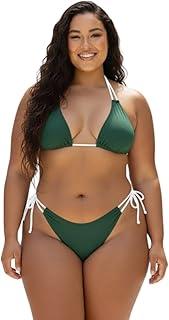 Biquíni Cortininha Premium Bicolor Ajustável Estilo Praia