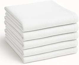Jogo Pano de Prato Branco, 100% Algodão, 70x40 cm, Kit com 5 Unidades, Super Absorvente