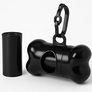 PET Kit Estojo Com Mosquetão Com 15 Saquinhos Cata Caca Mais Refil De 15 Saquinhos Cocô Cachorro Gato Portátil Cor Preta