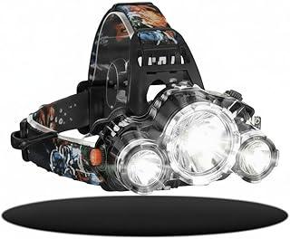 Lanterna de Cabeça LED Recarregável USB – Tripla Iluminação Potente, 4 Modos Ajustáveis, Faixa Confortável – Ideal para Corrida, Trilha, Pesca e Camping – Alta Autonomia