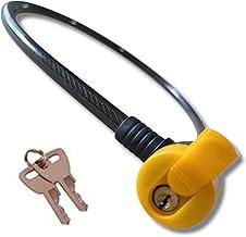 Cadeado Antifurto para Bicicleta em Aço Reforçado, 12mm x 62cm, Preto e Amarelo, com Revestimento Protetor e 2 Chaves