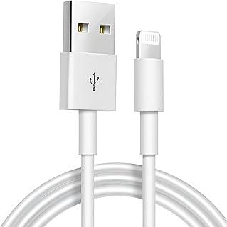 Cabo para Carregador Turbo, Compativel c/iPhone 6 7 8 X Xs 11 Se 12 Xr 13 14 Pro Max, Branco, Entrada USB, Reforçado, 1 Metro, Carregamento Rápido e Transferência de Dados
