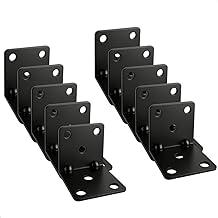 Kit 10 Cantoneiras Reforçadas 2" Pretas 6 Furos – Suporte Metálico em Aço para Prateleiras, Armários e Móveis – Cantoneira de Fixação Estrutural 4x4cm