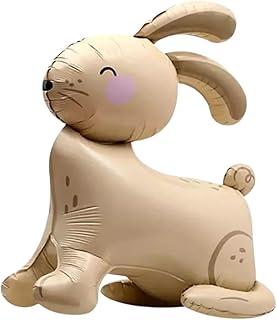 Kit com 2 Balões Coelho Bege 3D Metalizado 24" / 60cm - Decoração de Páscoa para Festas e Eventos - Balão de Festa de Páscoa