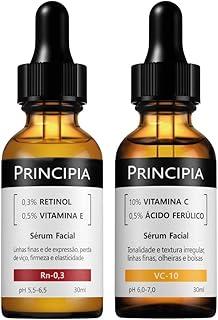 Principia Kit Skincare Tratamento facial, Sérum Retinol 0,3% + Vitamina E - Rn-0,3 + Sérum Vitamina C-10