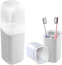 Porta Escovas Pasta De Dente Com Tampa Translúcida Banheiro Lavabo (Branco)