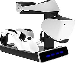 para suporte de exibição de carregamento Snoy PSVR2 com luz LED - exibição de suporte VR seu PSVR2 - carregamento compatível com alça Sony Playstation VR2, carregador de controlador PS5
