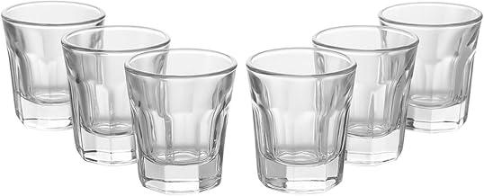Jogo de 6 Copos de Shot em Vidro Design Clássico 45ml Transparente Copos Baixos Premium